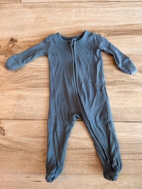 Colored Organics Slate Blue Footed One-Piece
